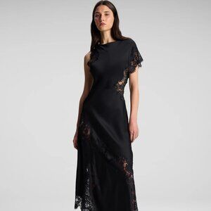 A.L.C. Alessia Satin and Lace Maxi Dress Black Size 0
